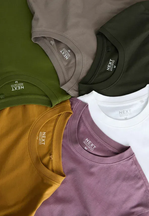 Футболки 6 шт., хлопок, Standard, Next, White, Olive, Green, Stone, Purple, Yellow, белый/зеленый/желтый/фиолетовый — фото 4