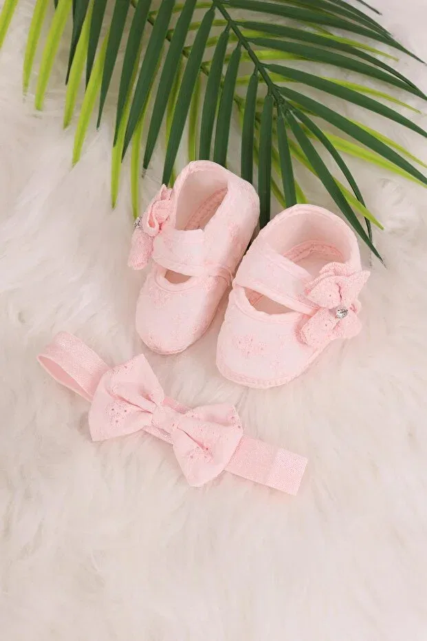 Детские пинетки для девочек с рюшами Kidello, Pink