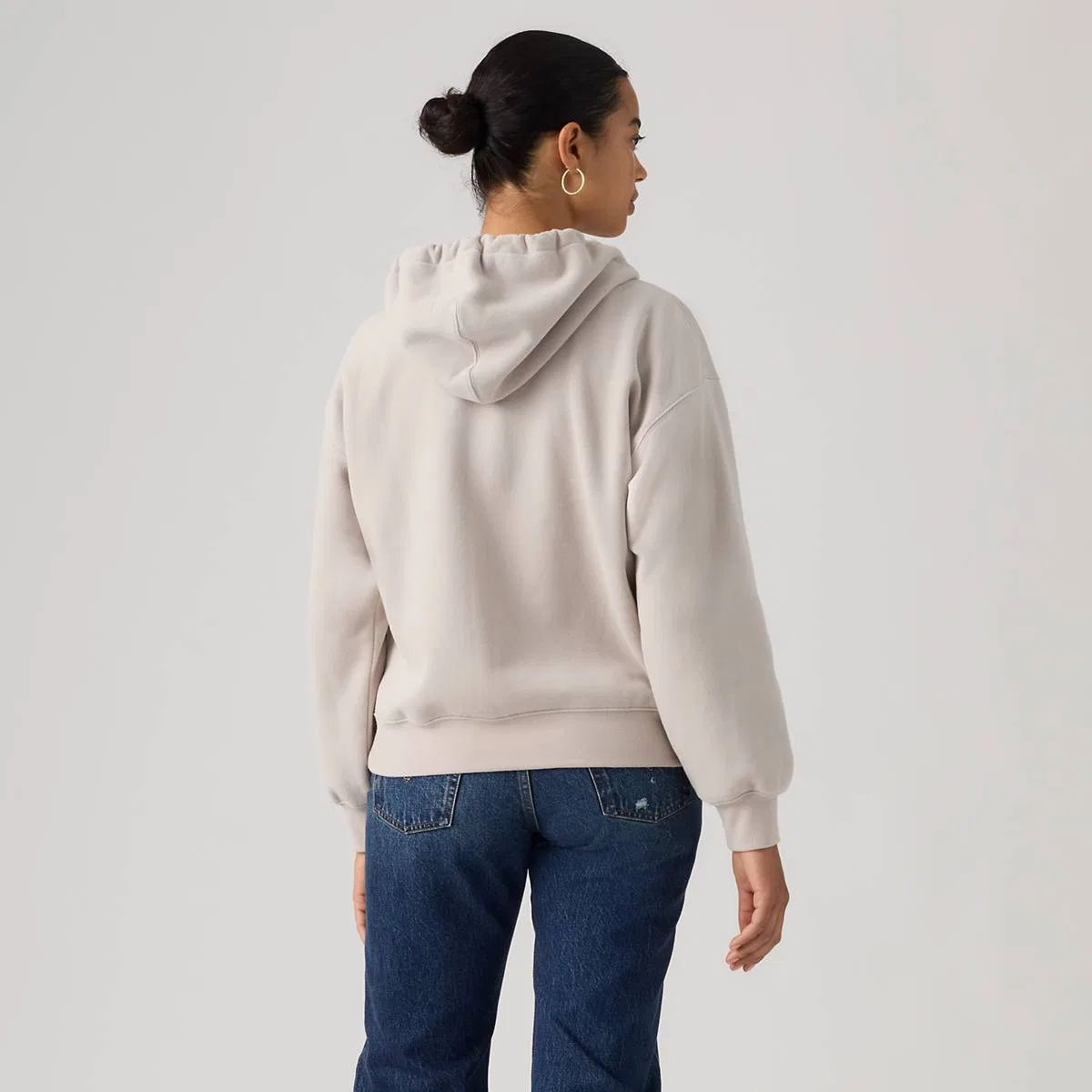 Повседневная толстовка на молнии Levi's, Hoodie Dreamy Butterfly Chateau Gray - White — фото 4