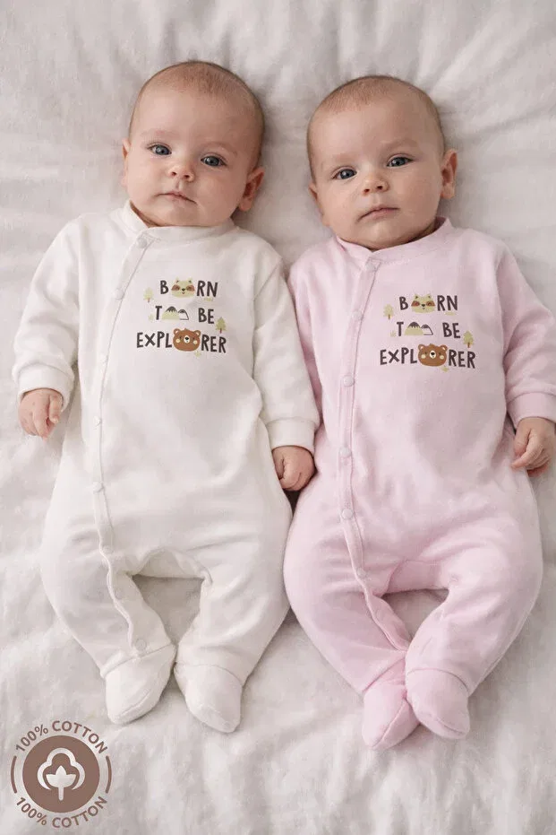 Детский комбинезон с принтом Unisex Born To Be Printed Miniel, Pink