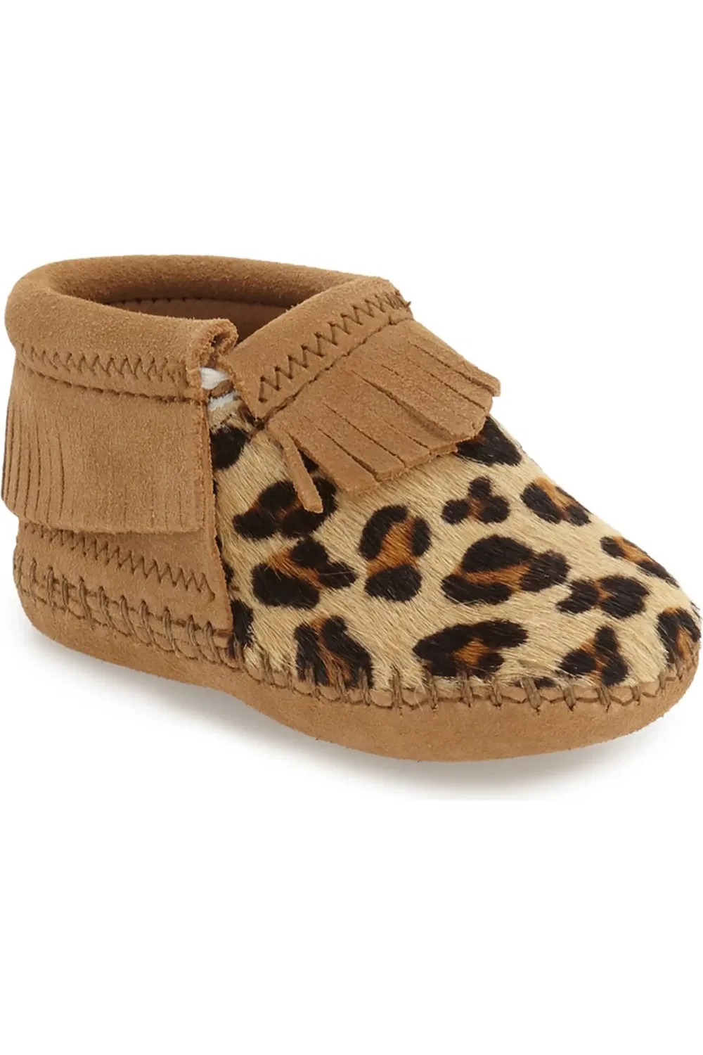 Детские ботинки с бахромой Riley Bootie Minnetonka, Brown Calf Hair
