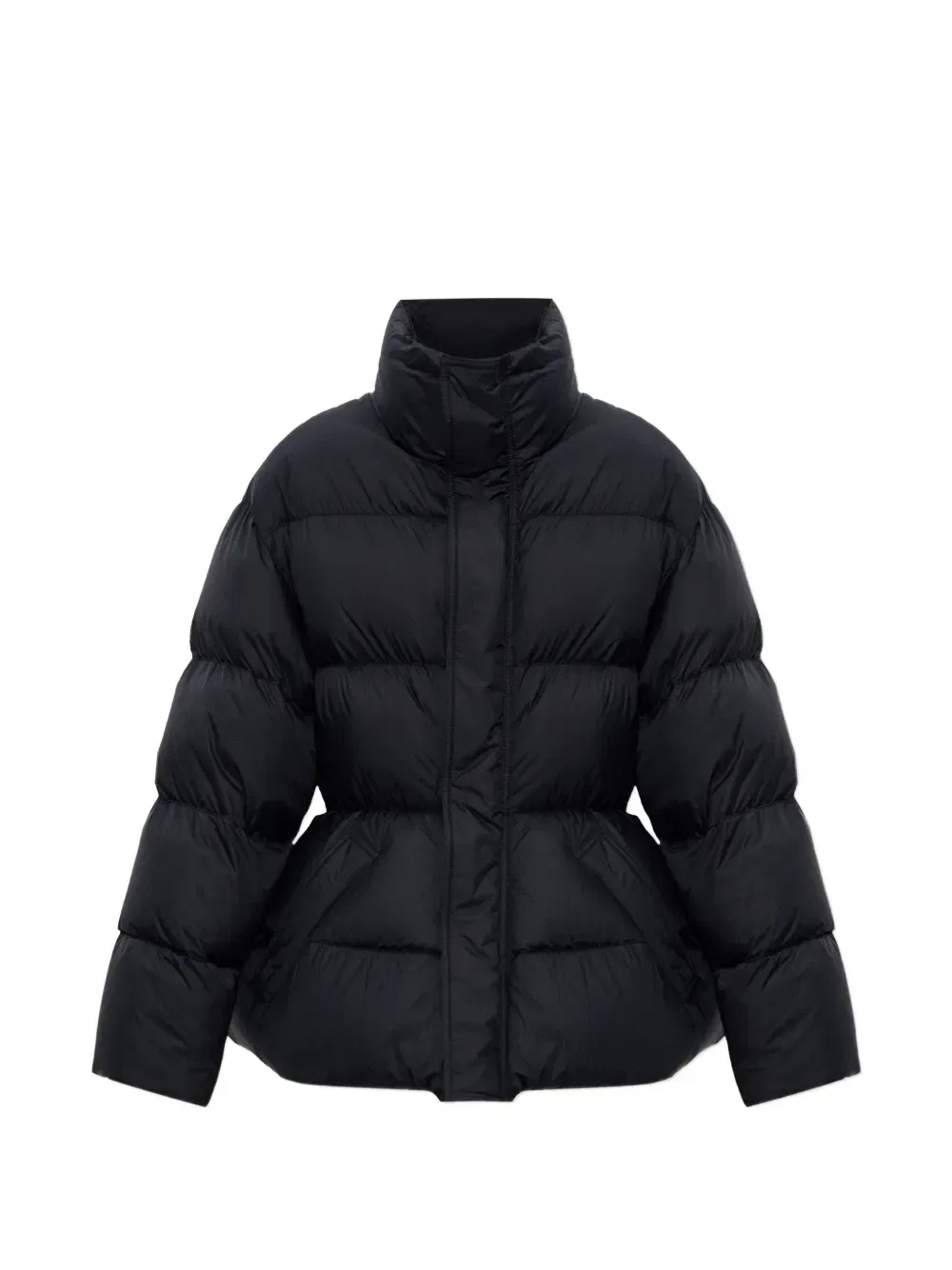 Пуховик с баской BALENCIAGA, черный