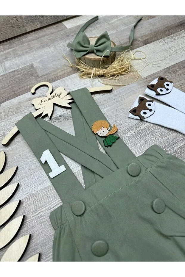 Детский комбинезон для мальчиков хлопковый Little Prince Baby Boy Green Romper Feriatolye, Green — фото 4