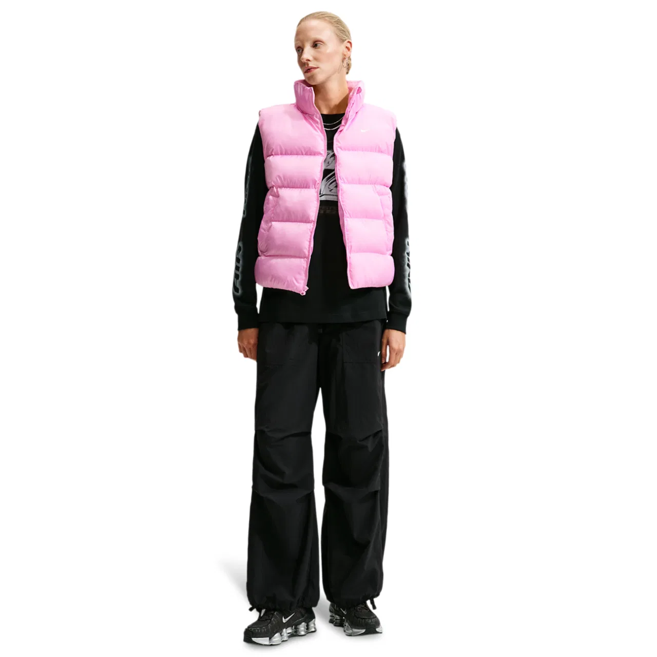 Женский жилет с утеплителем, свободного кроя, Nike Therma-FIT Synthetic Classic, Nike, Pink Rise/Sail — фото 3
