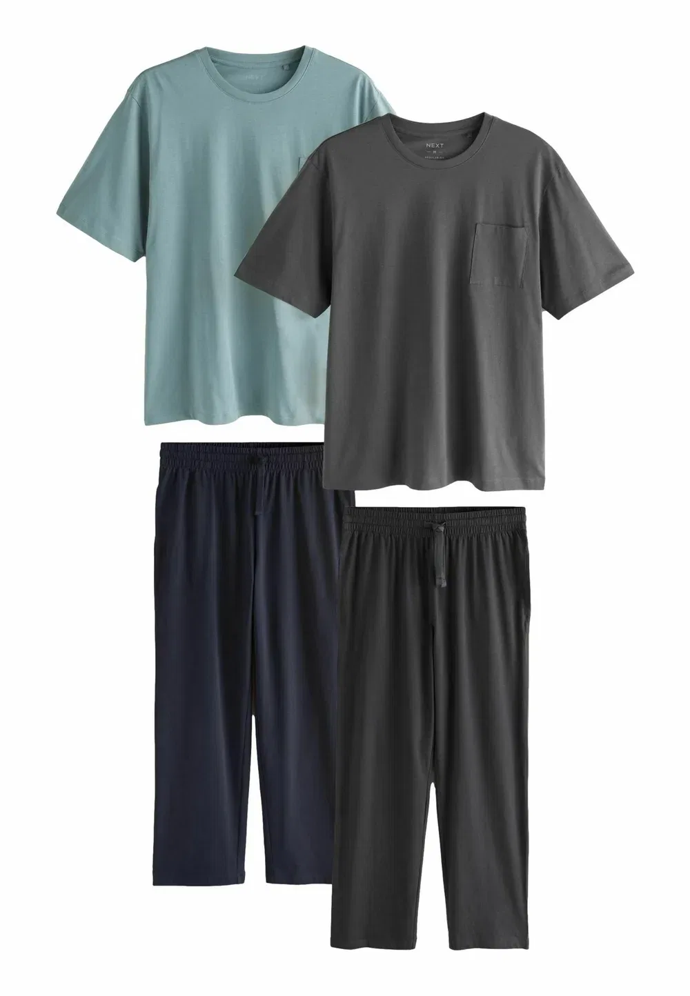 Комплект из 2 пижамных комплектов Next, Sage Green Slate Grey