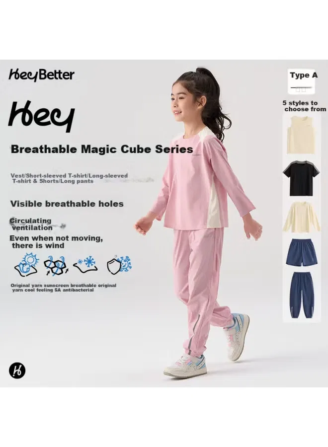 Лонгслив детский с дышащей кубической структурой Heybetter, лотос белый — фото 2