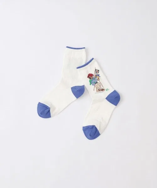 Детские носки с принтом Sailing Bear POLO RALPH LAUREN, Белый