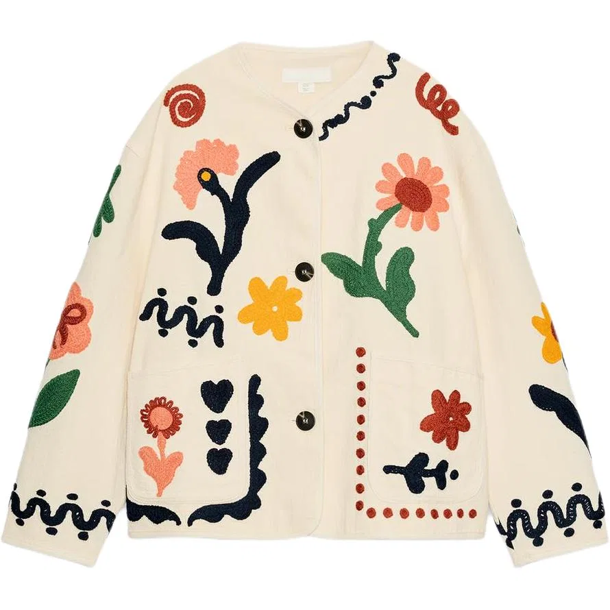 Женское пальто с круглым вырезом ZARA, Raw White