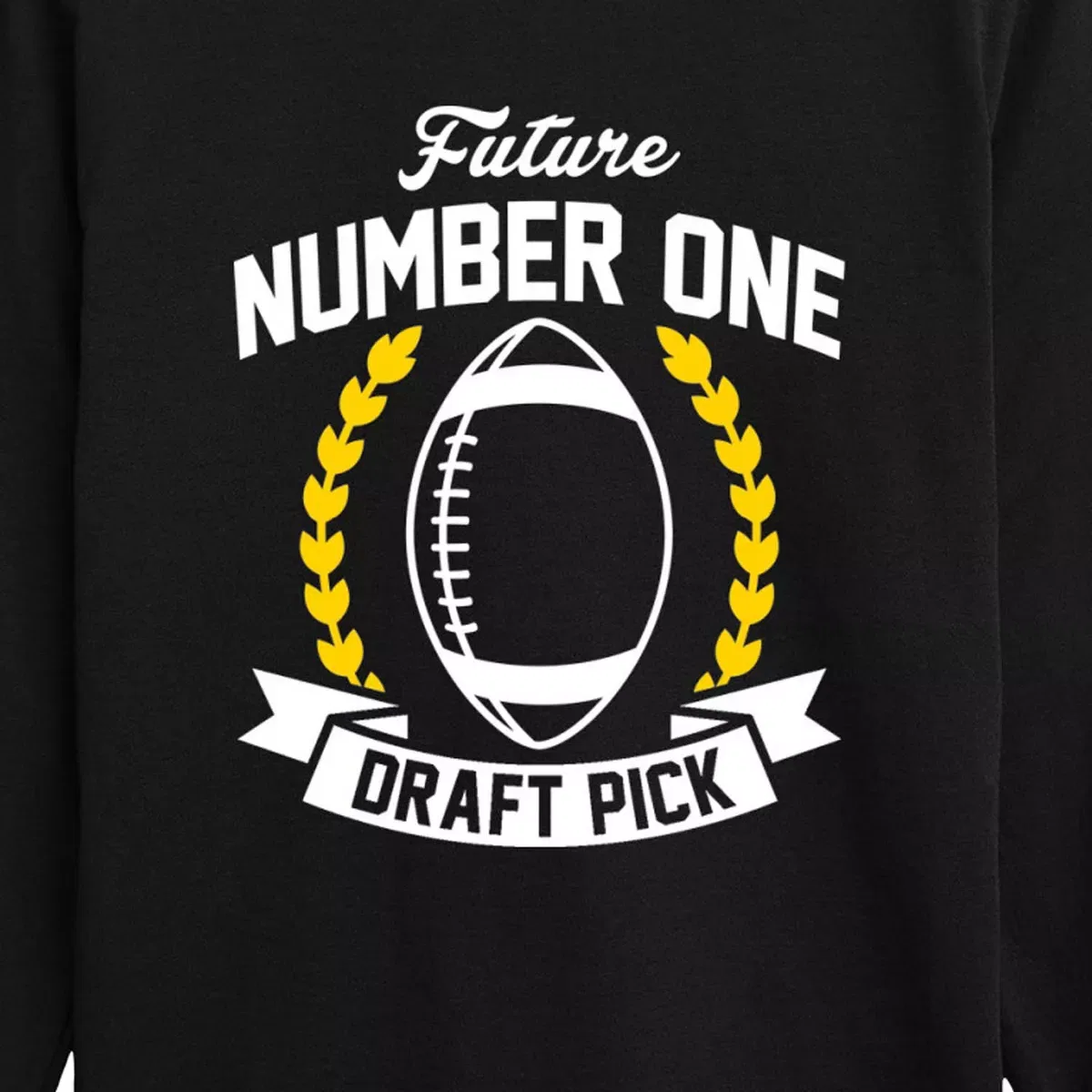 Детское футболка с длинным рукавом с принтом Future Number One Draft Pick Instant Message, Black — фото 2