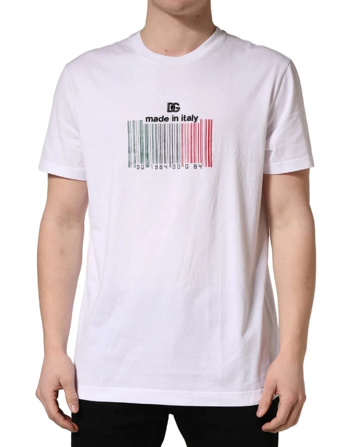 Мужская футболка с коротким рукавом с логотипом Barcode Dolce & Gabbana, White