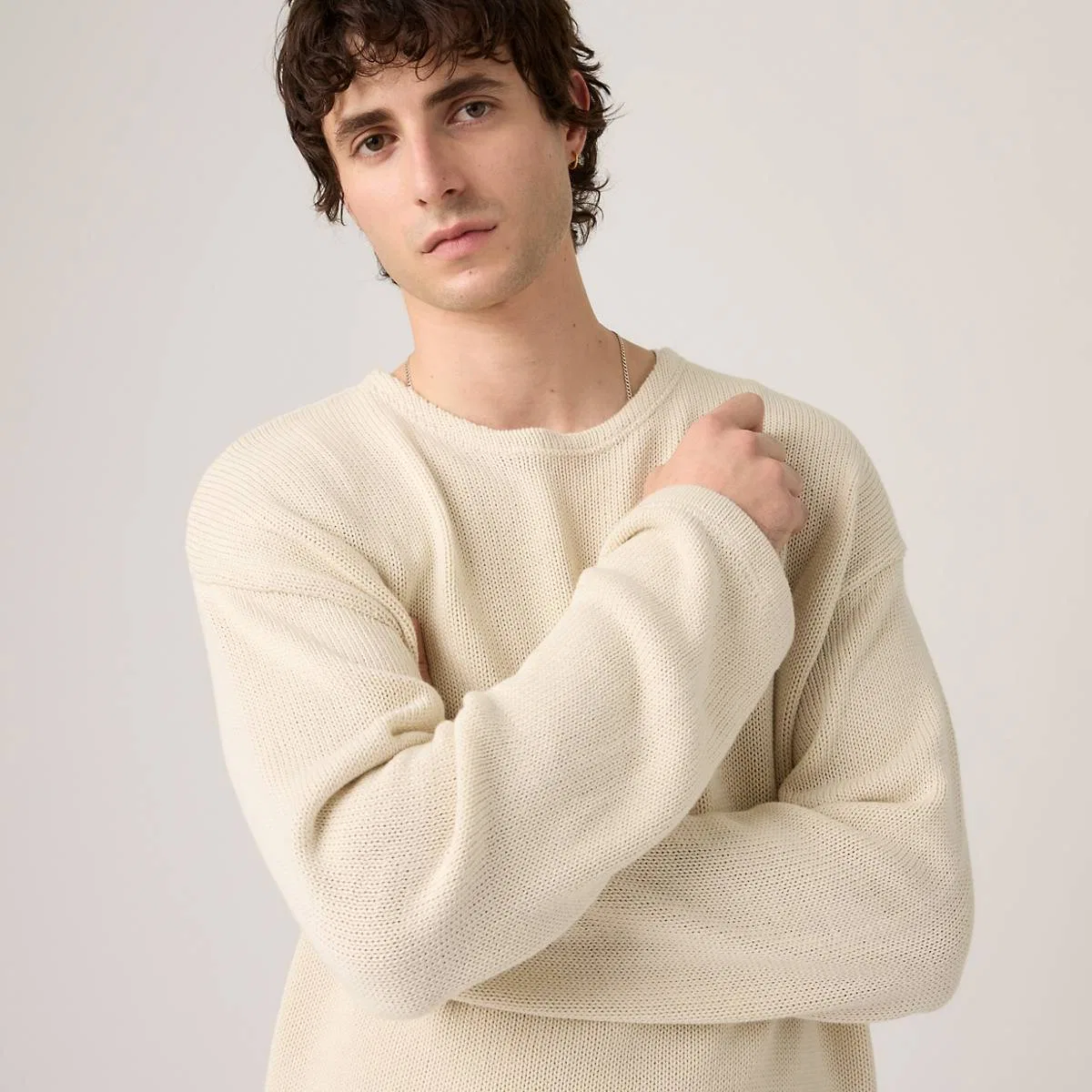 Свитер свободного кроя Posey Levi's, Oatmeal - White — фото 2