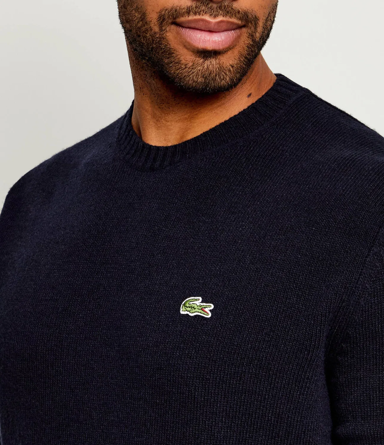 Свитер из шерсти Lacoste, темно-синий — фото 4
