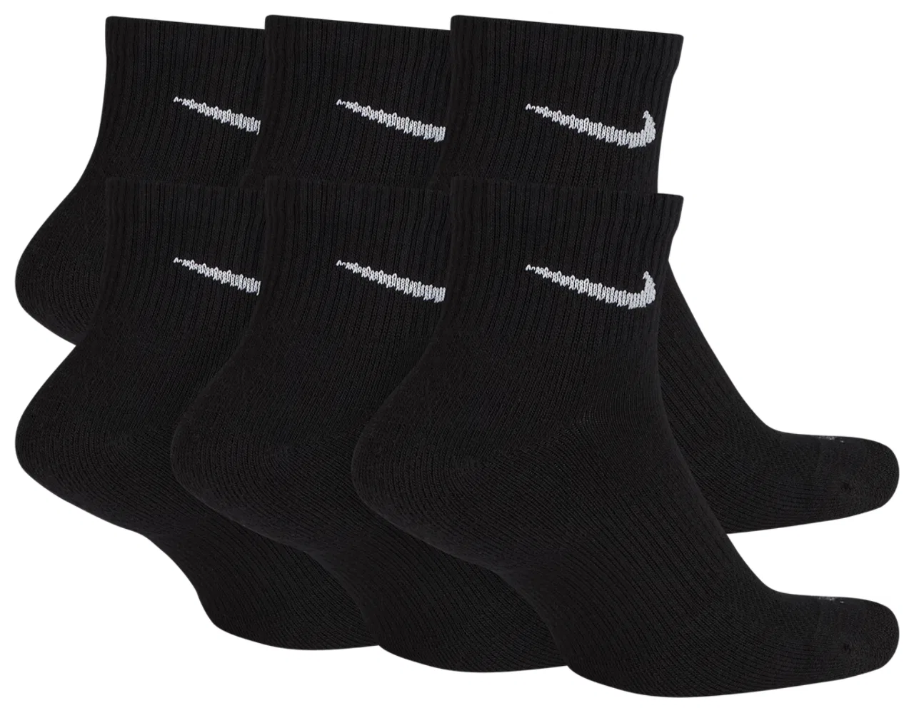 Носки для мужчин 6 Pack Dri-FIT Plus Quarter Nike, черный/белый — фото 3