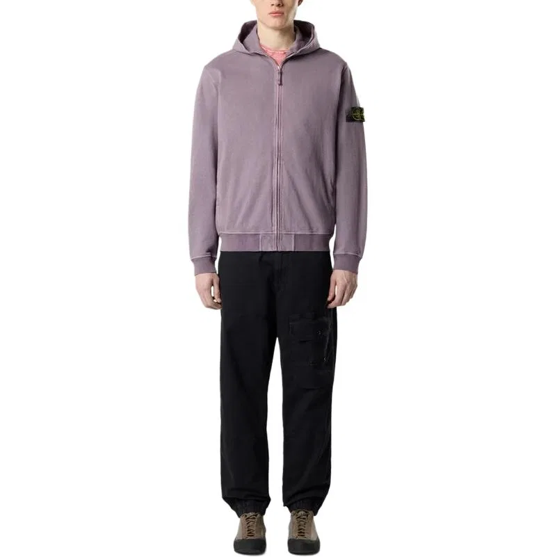 Мужское худи с молнией Stone Island, Purple Gray — фото 4
