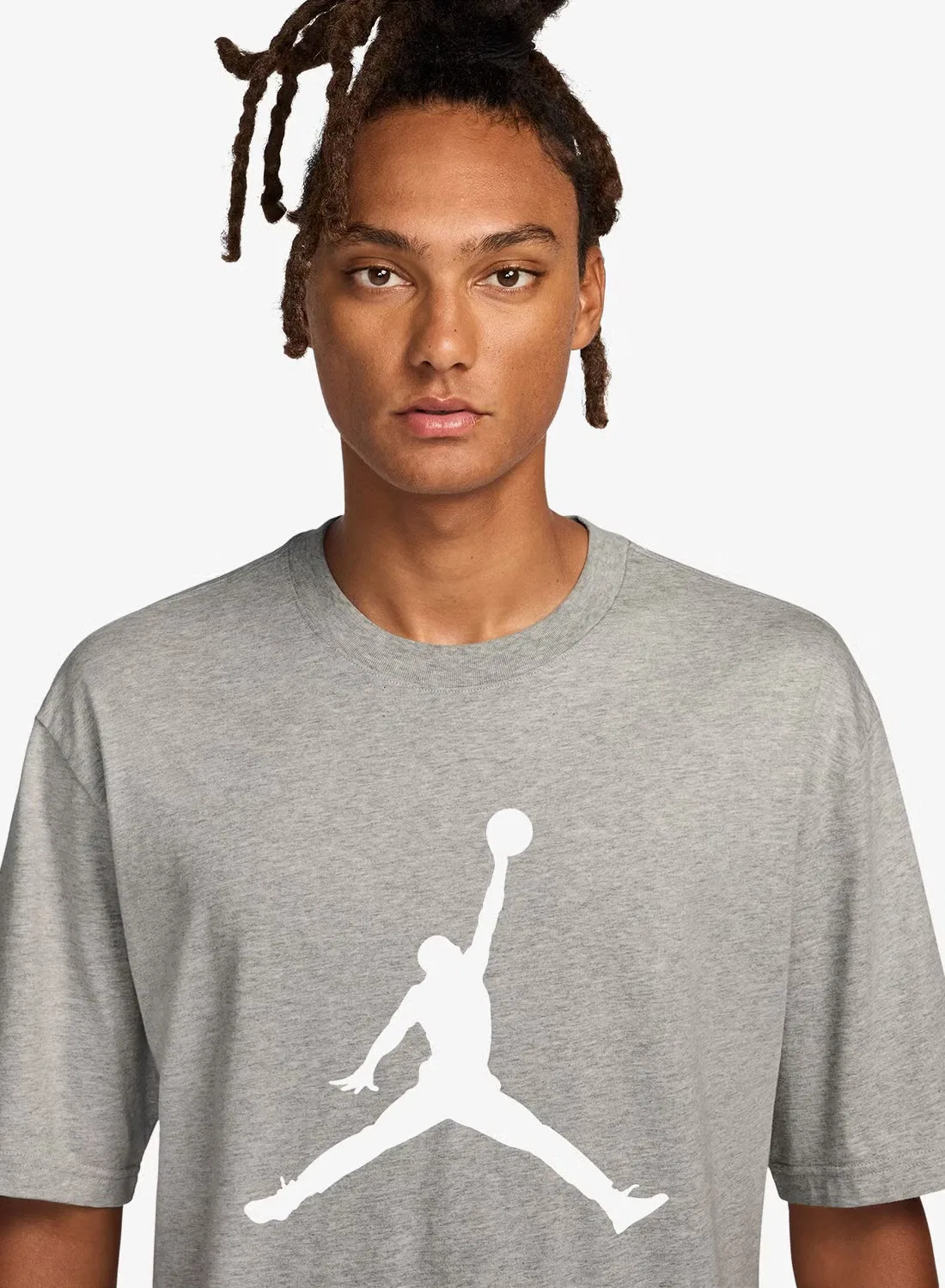 Jordan Футболка с логотипом Jumpman, серый меланж — фото 3
