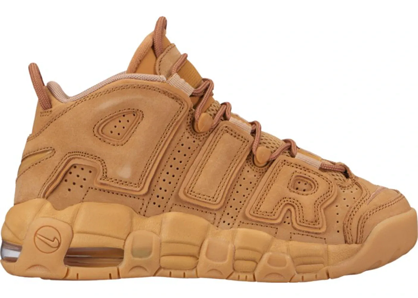 Детские кроссовки с принтом Nike Air More Uptempo Nike, Flax/Flax-Gum Light Brown