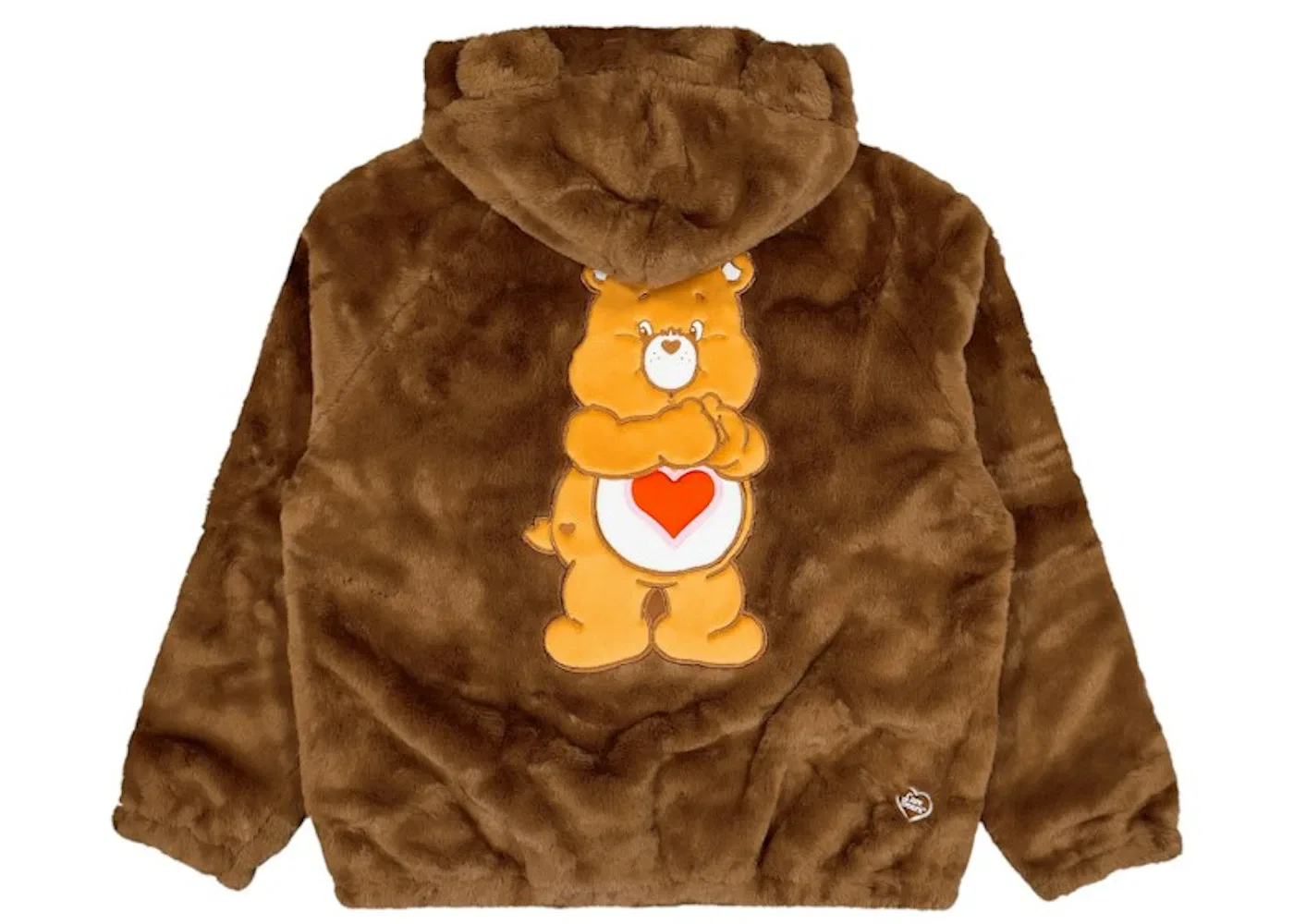 Мужской демисезонный пуховик с искусственным мехом Care Bears Fur Jacket Adidas, цвет Preloved Brown — фото 2