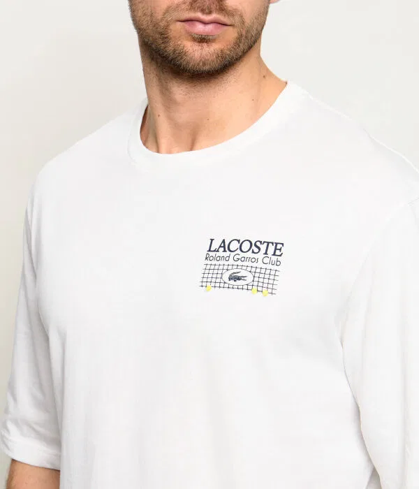 Футболка мужская Lacoste хлопок Relaxed Fit, белый — фото 4