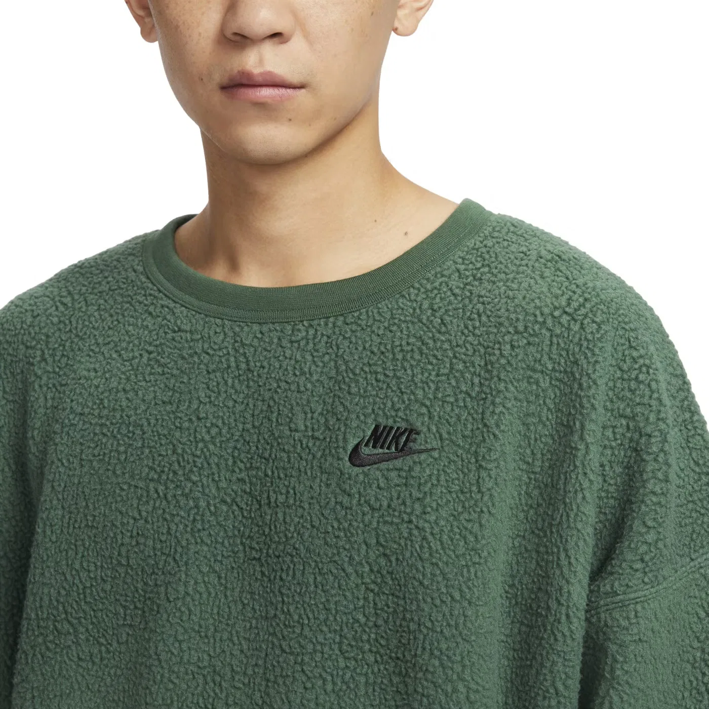 Свитшот утепленный Club Fleece Winterized Crew Nike, темно-зеленый — фото 2