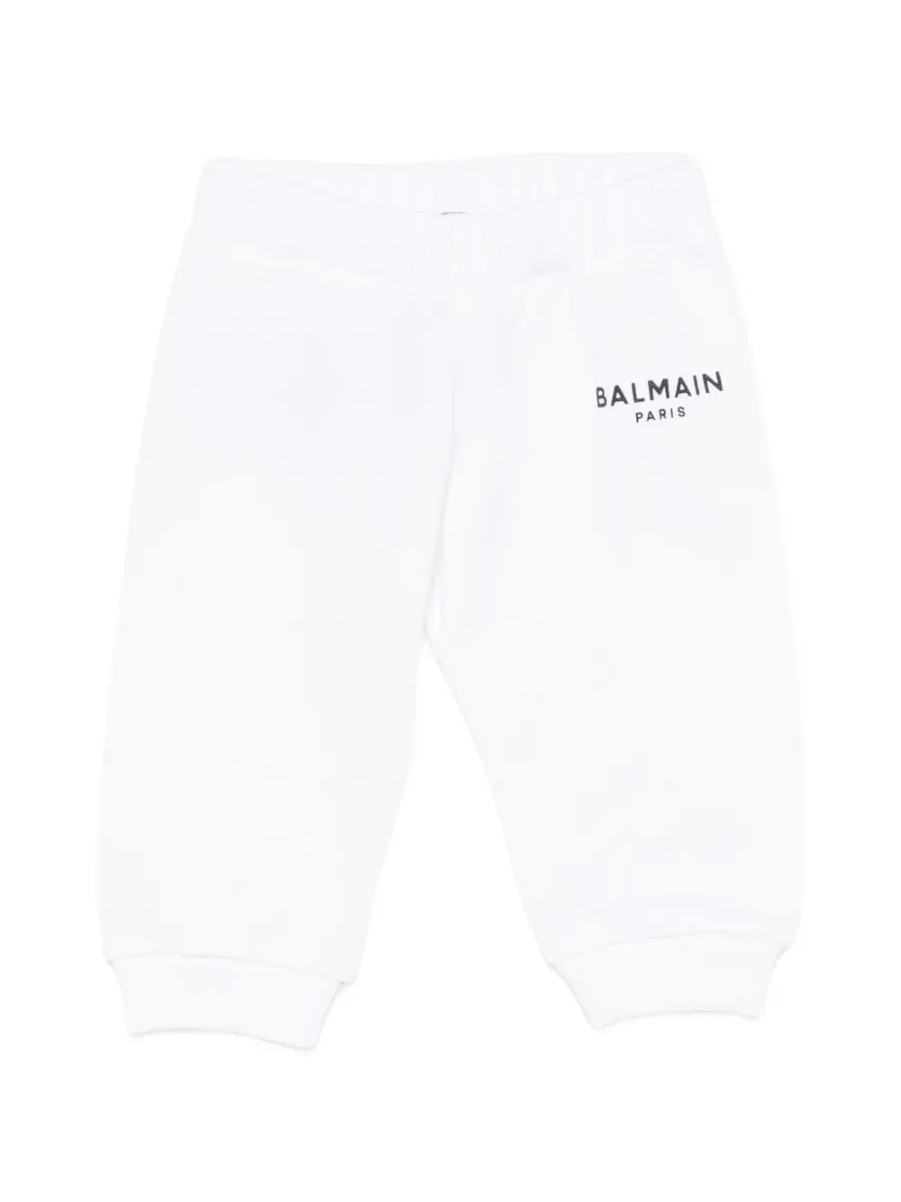 Брюки хлопковые с логотипом Balmain Kids, белый