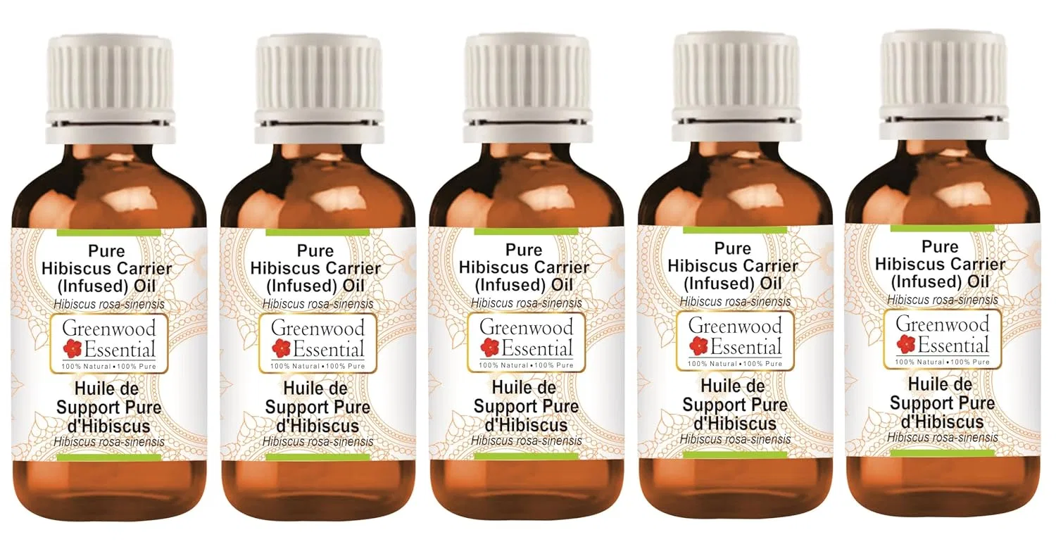 Масло для ухода за кожей Hibiscus Carrier Oil, Greenwood Essential, набор 5 шт., 500 мл, Hellgelb