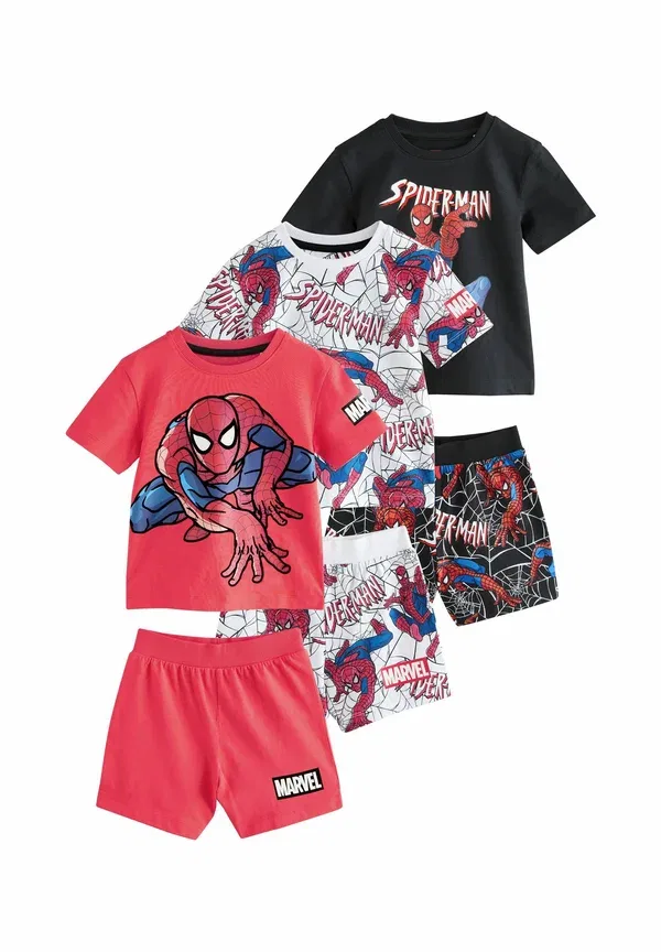 Комплект пижам с принтом Marvel Regular fit - short pyjamas 3 pack set Next, black/red Spiderman, красный