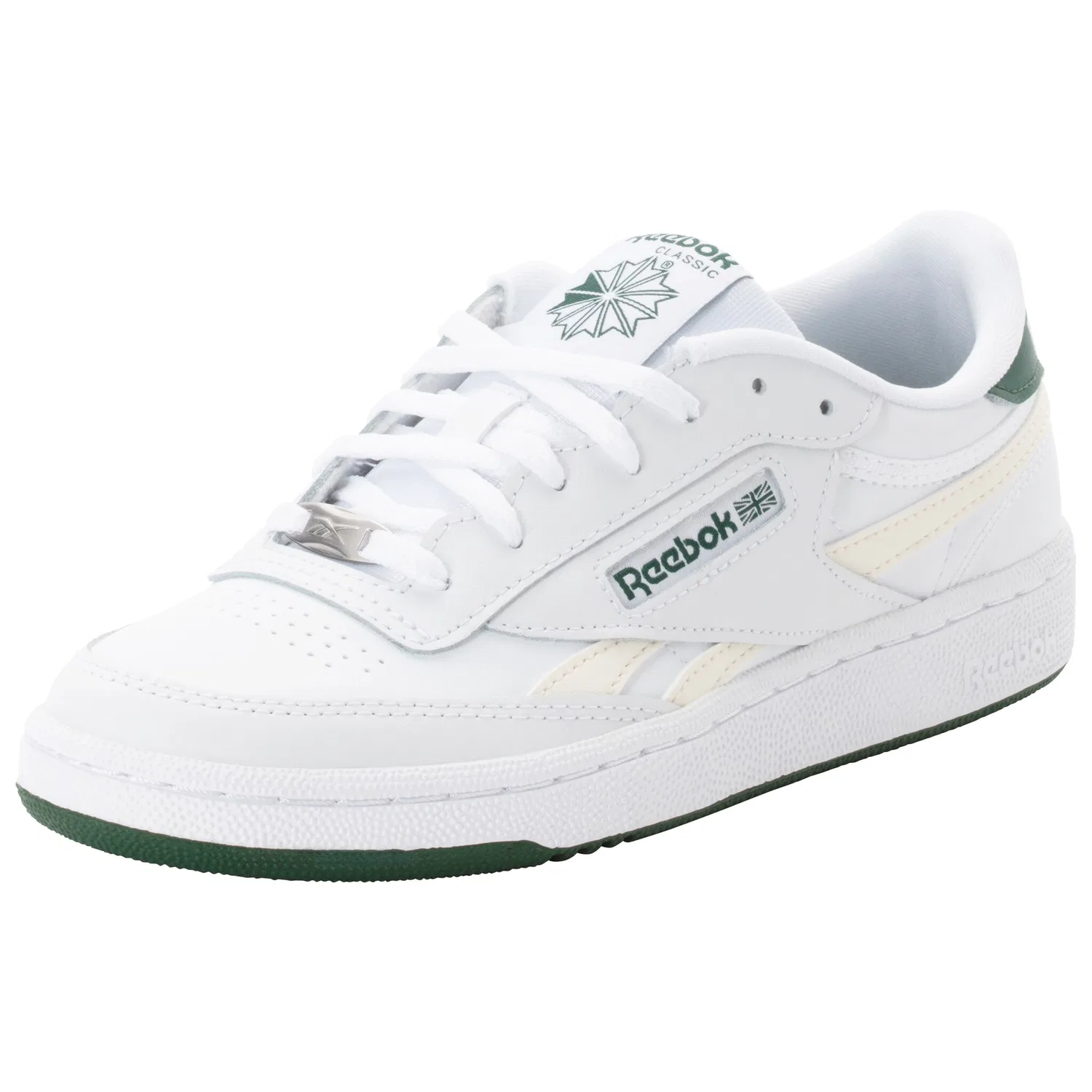 Детские кроссовки с низким профилем Reebok Classic, White/Darkgreen/Vintagechalk