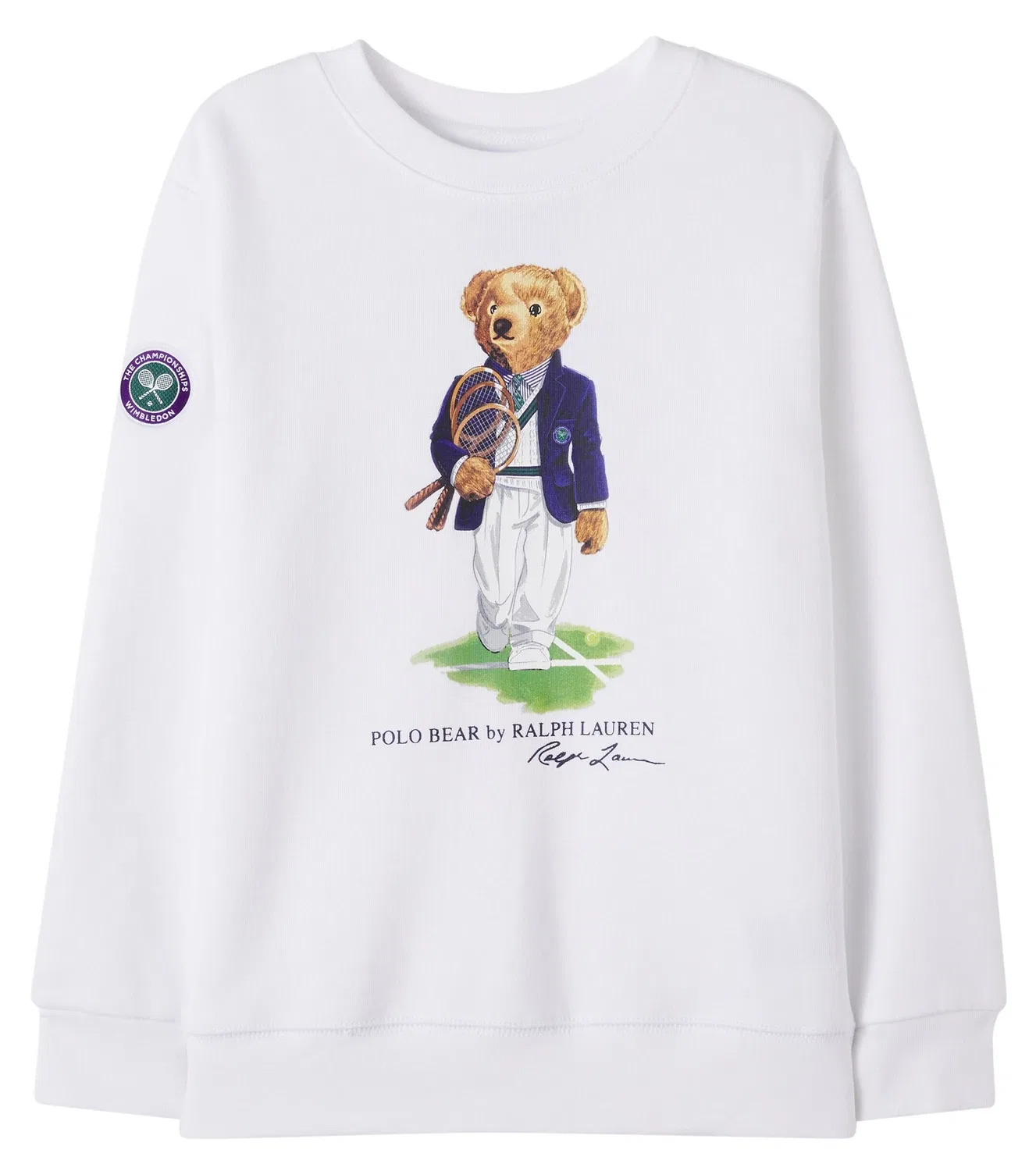Толстовка из смесового хлопка Polo Bear x Wimbledon, Polo Ralph Lauren Kids, белый