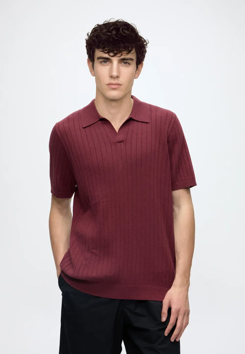 Поло с воротником-стойкой - рубашка поло Gap, Plum Heather 669