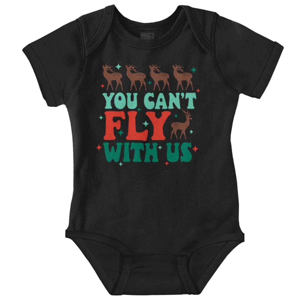 Детский боди-комбинезон с принтом Xmas Reindeer You Can't Fly With Us Brisco Brands, Black