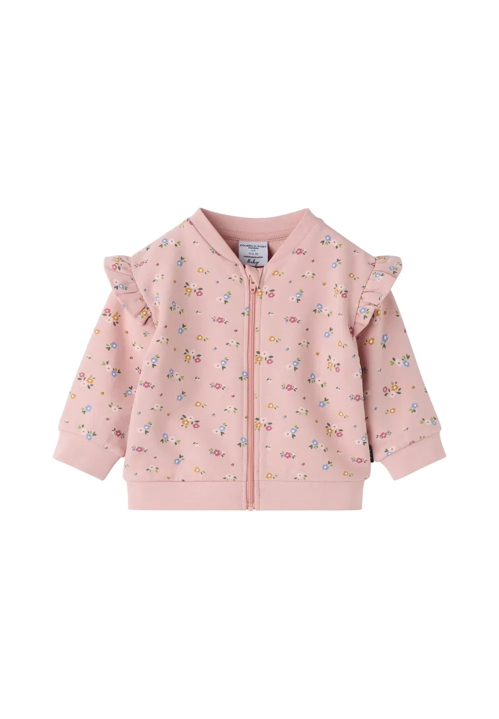 Очаровательная толстовка на молнии с оборками - толстовка на молнии Polarn O. Pyret, Silver Pink