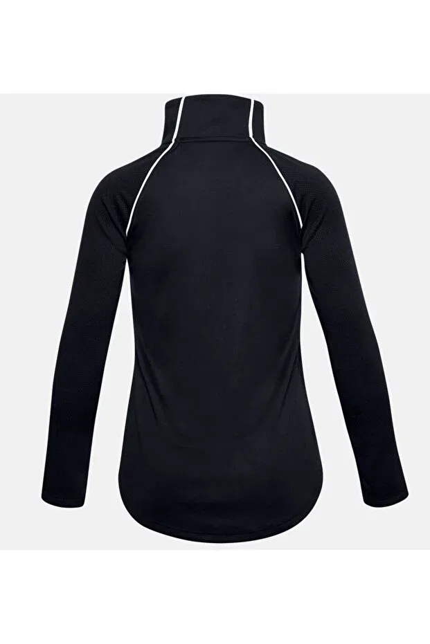 Детская футболка для девочек с длинным рукавом Half Zipper Long Sleeve T-Shirt Under Armour, Black — фото 2
