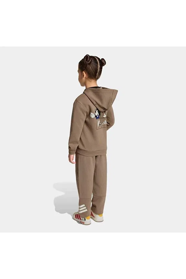 Детские спортивные штаны для девочек из полиэстера Adidas, Khaki / Off-White — фото 2