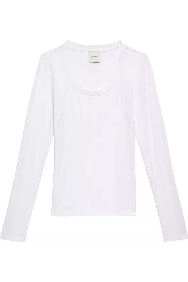 Женская футболка с длинным рукавом Calvin Klein, Белый