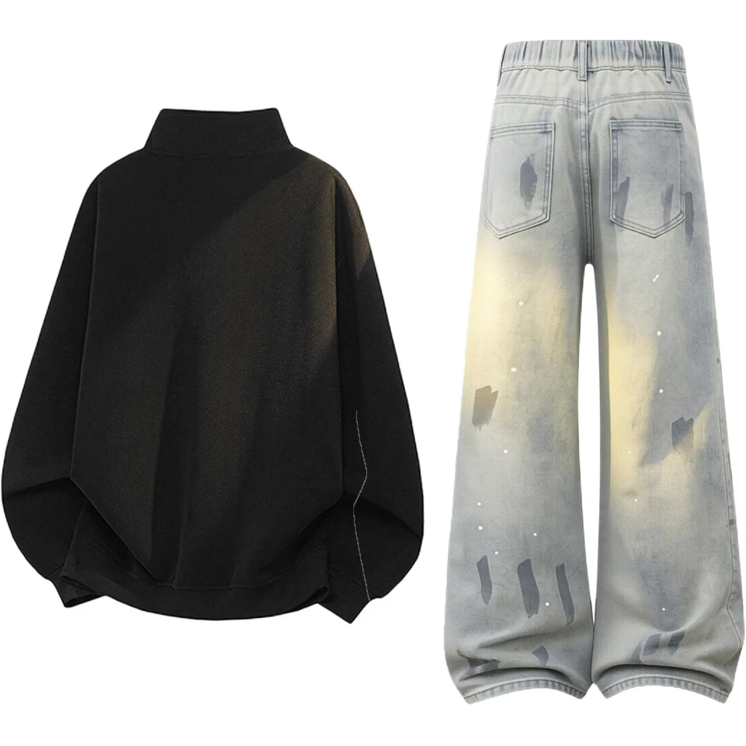 Детский спортивный костюм с воротником-стойкой Gray Top+Blue Gray Pants GWAF, Gray/Blue Gray — фото 4