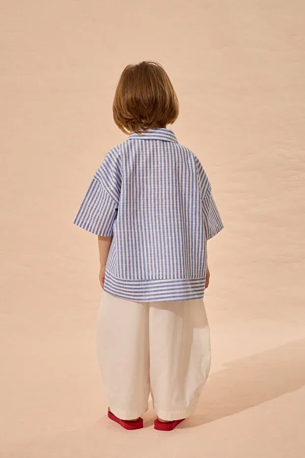Детская рубашка для мальчиков с длинным рукавом Fahhar Kids, Blue — фото 3
