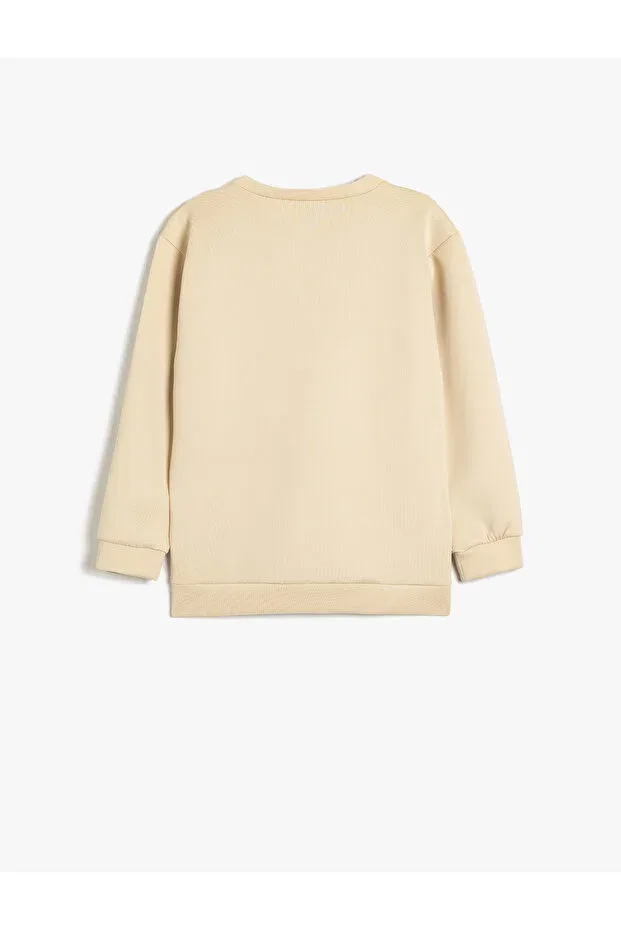 Детские свитшот для мальчиков с принтом Oversize Koton, Ecru — фото 2