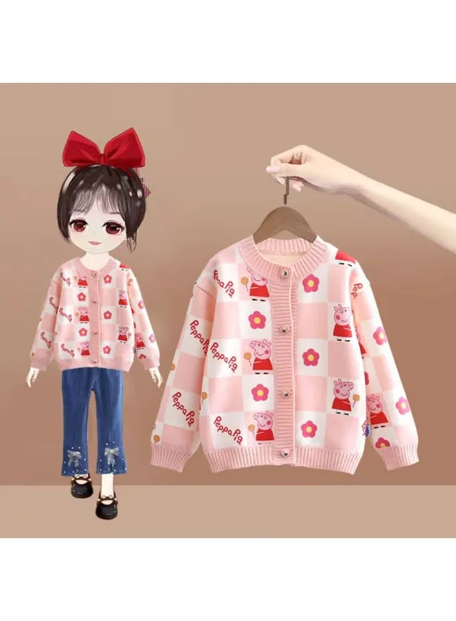 Кардиган детский утепленный с флисовой подкладкой Peppa Pig, розовый — фото 3