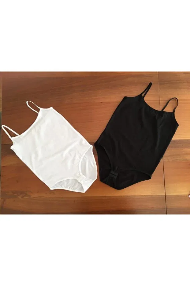 Детская майка на тонких бретелях с принтом 6-предметный набор Leyna Butik, 3black-3white
