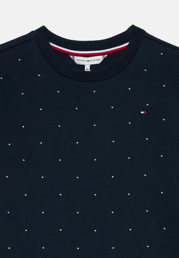 Платье с пайетками Festive stud relaxed fleece skater dress Tommy Hilfiger, dark night темно-синий — фото 3