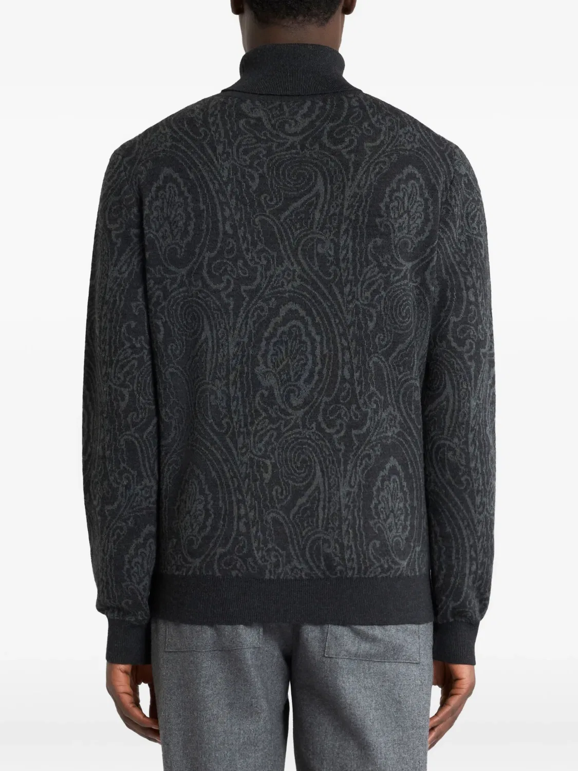 ETRO Свитер-гольф из шерстяного микса, черный — фото 2
