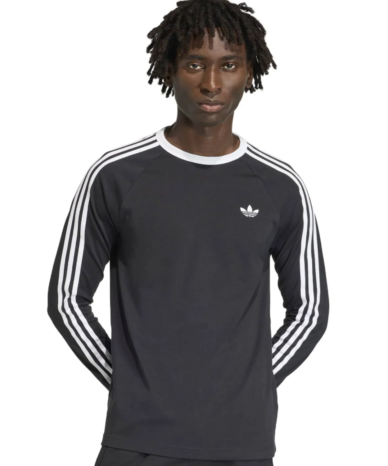 Мужская футболка с длинным рукавом3 Stripes Adidas, Black