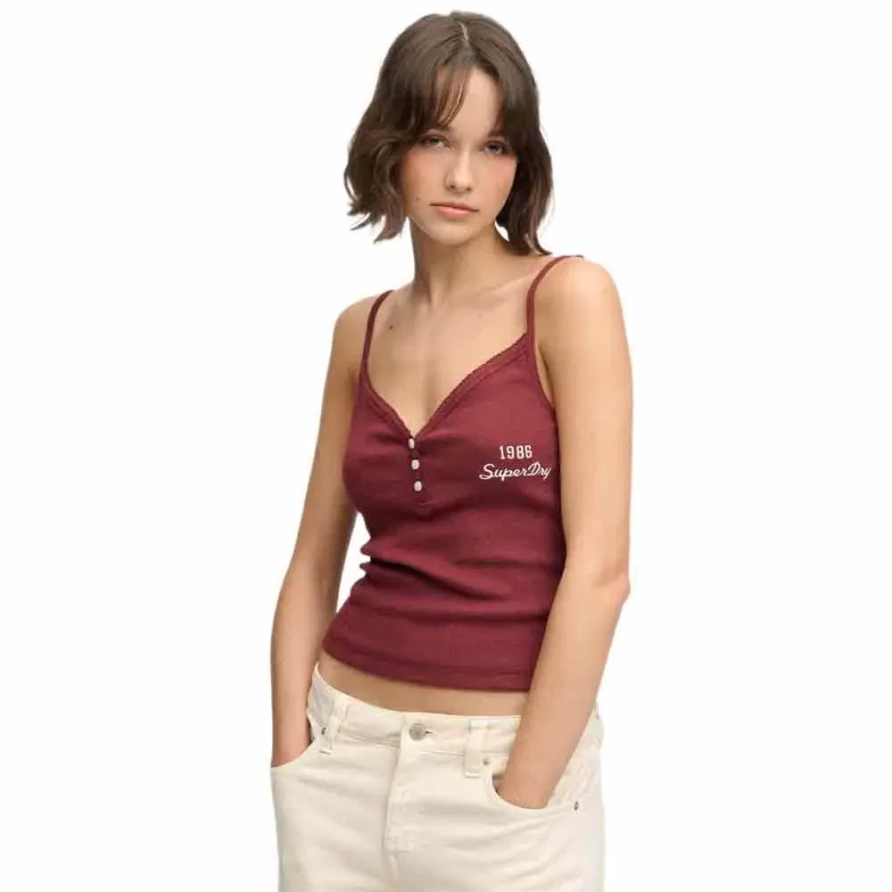 Женская майка на пуговицах Athletics Essentials Button Down Cami Superdry, Red