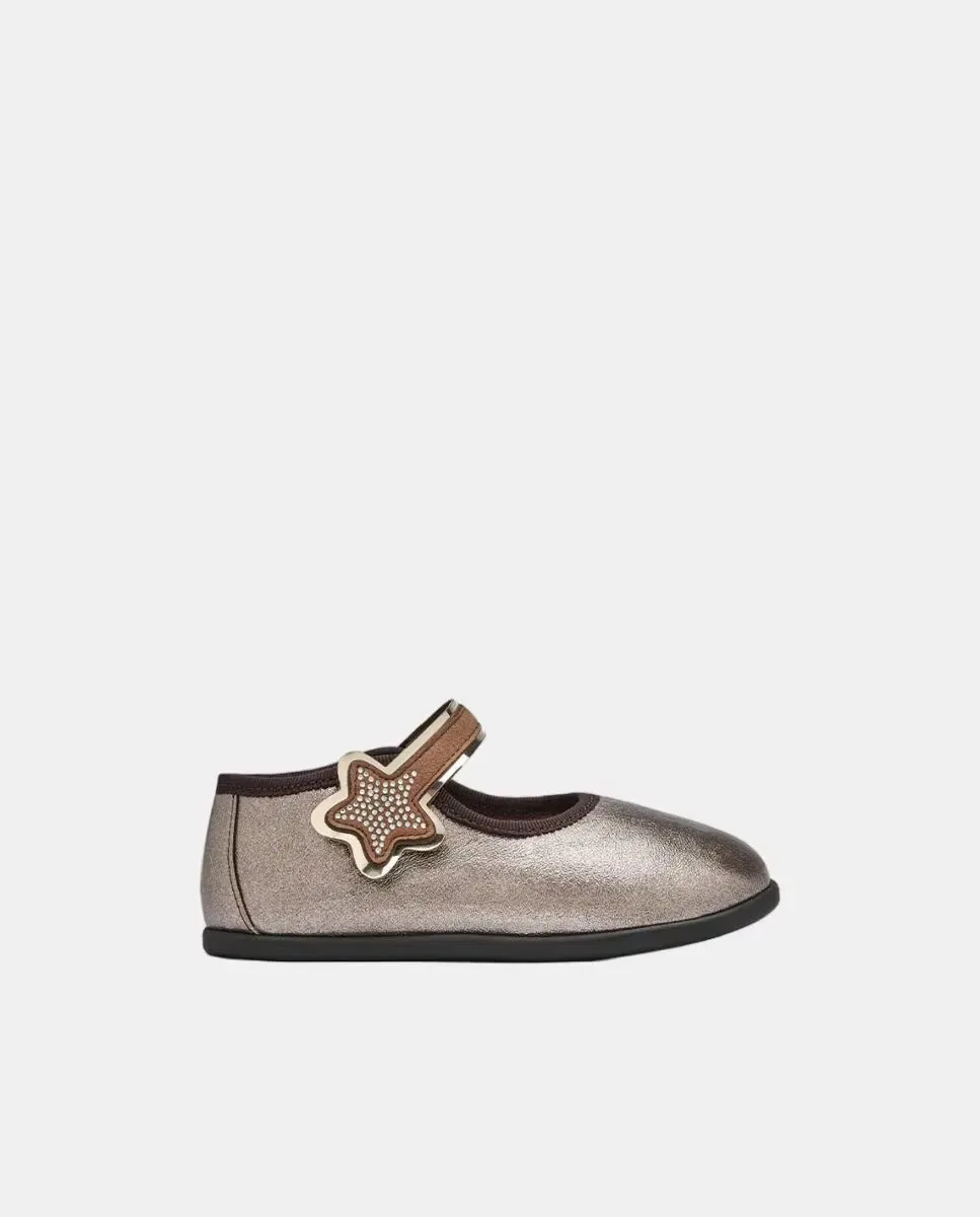 Детские балетки для девочек с принтом Merceditas Barefoot Conguitos, Plata