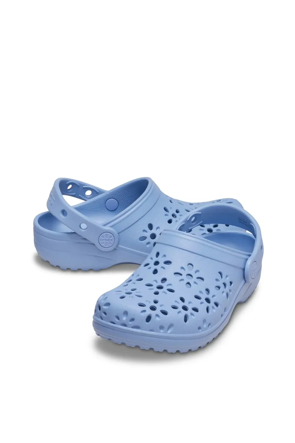 Детские классические клоги с цветочным принтом Crocs, Blue — фото 3