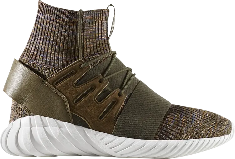 

Кроссовки Adidas Tubular Doom Primeknit 'Trace Olive', зеленый