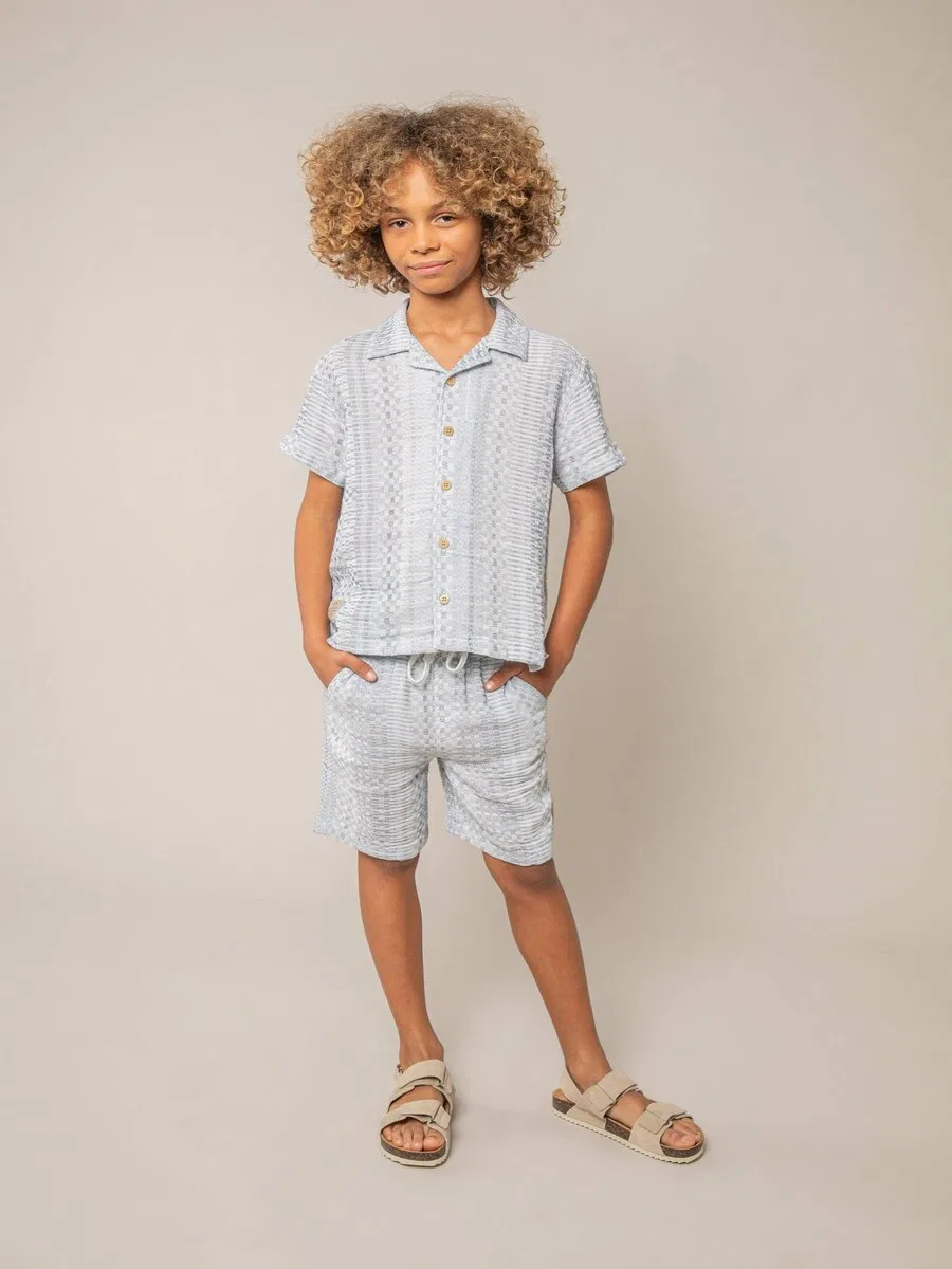 Рубашка на пуговицах Deeluxe Regular fit Button Up Shirt 'Mio' пыльно-голубого цвета