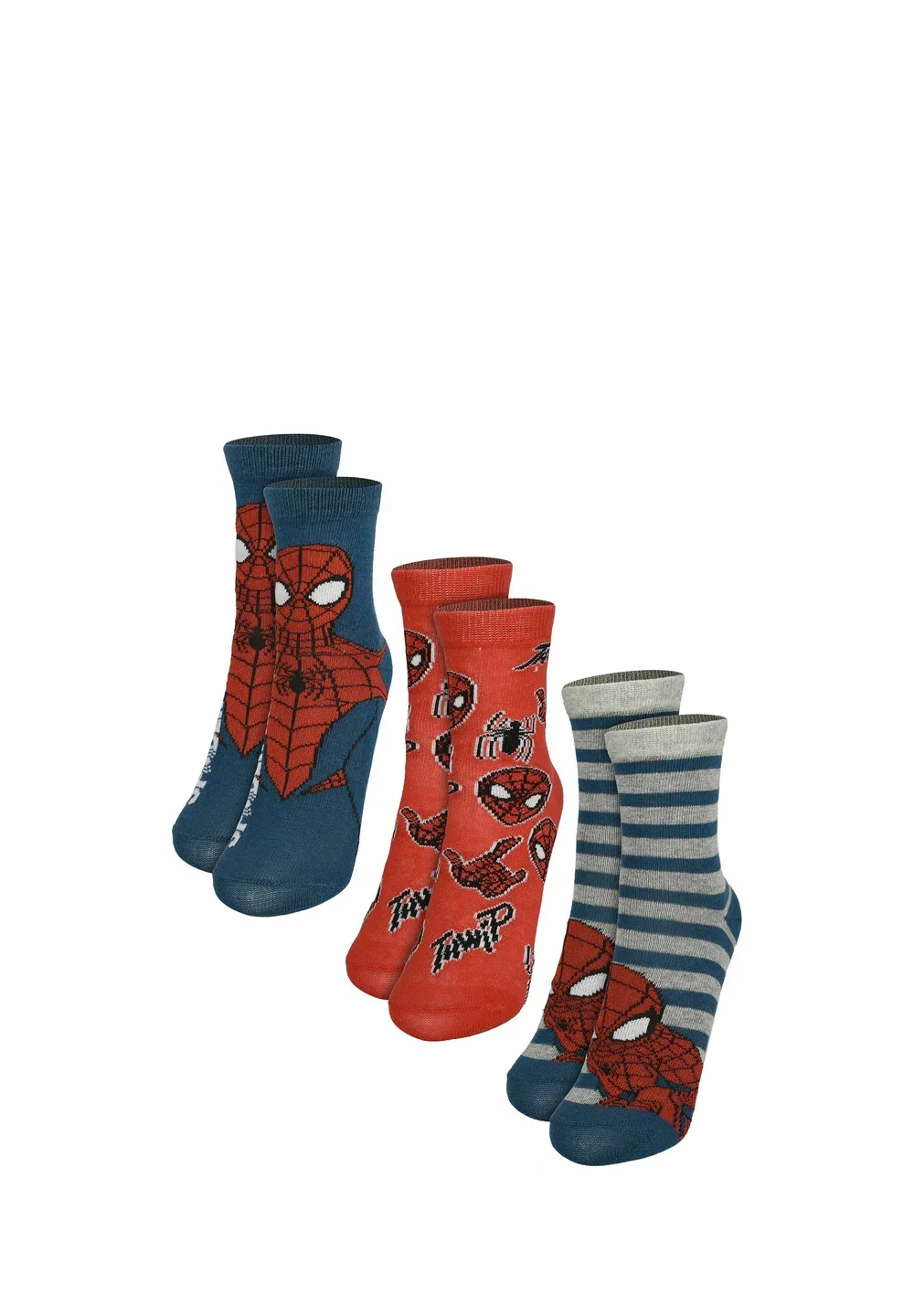 3Er pack marvel socken söckchen - socks Spiderman, Mehrfarbig