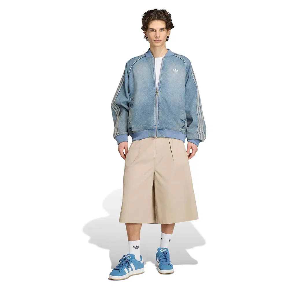 Мужская джинсовая куртка-трак топ с принтом Adidas Originals SST Adicolor, Blue — фото 4