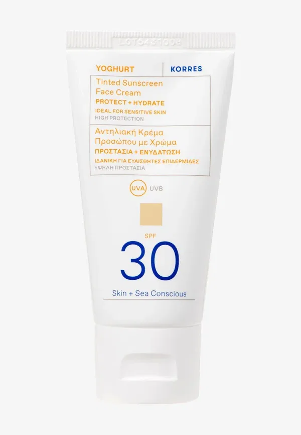 Солнцезащитный крем для лица с йогуртовым оттенком, SPF 30 - защита от солнца 50 мл Korres